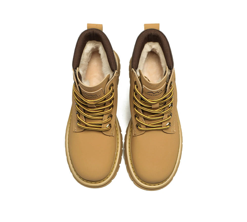 Women Leather Boots Wool Lining Lace-Up Aubrey 8 Women Leather Boots Wool Lining Lace-Up Aubrey - Image 6