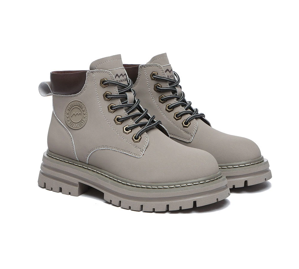 Women Leather Boots Wool Lining Lace-Up Aubrey 10 Women Leather Boots Wool Lining Lace-Up Aubrey - Image 8