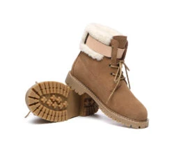UGG Boots Women Sheepskin Wool Suede Hiking Boots Martin -Shoe Store ugg boots ugg women lace up fashion boots martin 3