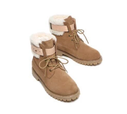 UGG Boots Women Sheepskin Wool Suede Hiking Boots Martin -Shoe Store ugg boots ugg women lace up fashion boots martin 6
