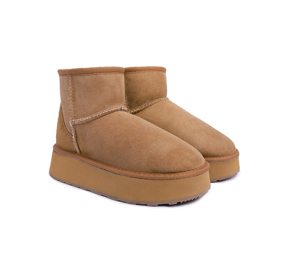 Australian Made Sheepskin Wool Ankle Boots Mini Platform 4 Australian Made Sheepskin Wool Ankle Boots Mini Platform - Image 2