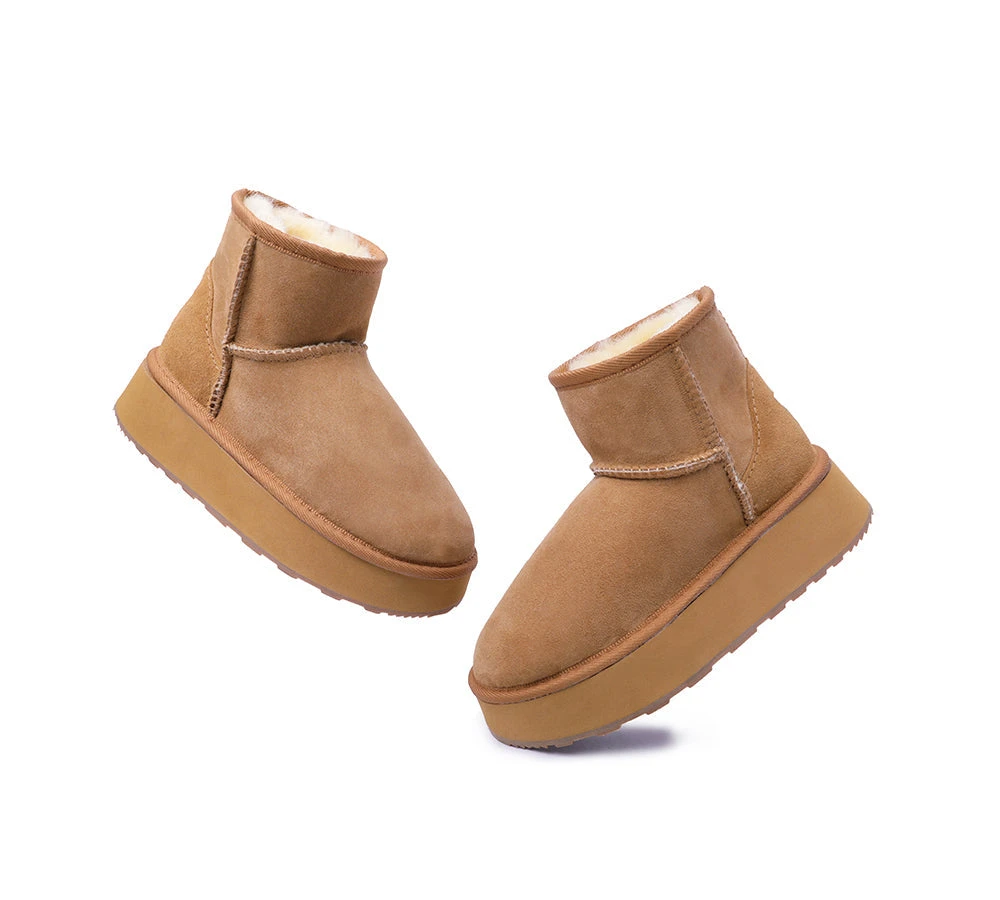 Australian Made Sheepskin Wool Ankle Boots Mini Platform 6 Australian Made Sheepskin Wool Ankle Boots Mini Platform - Image 4