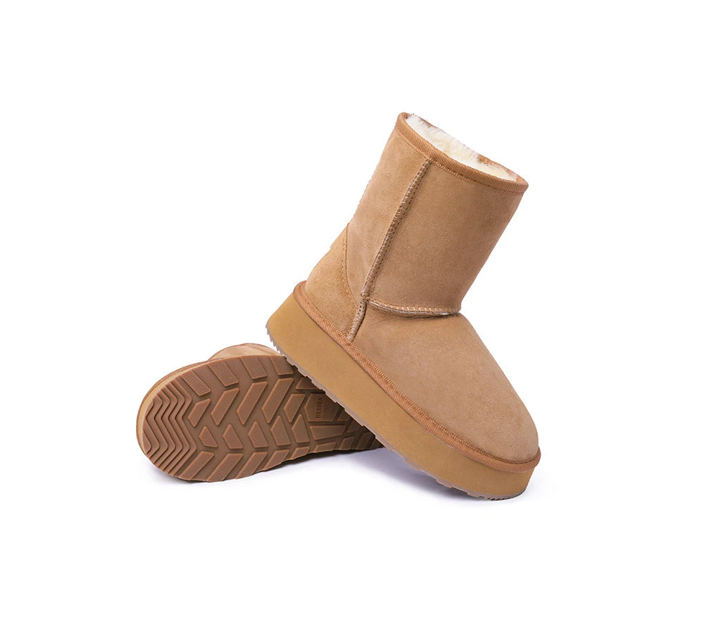 Australian Made Sheepskin Wool Boots Short Platform 5 Australian Made Sheepskin Wool Boots Short Platform - Image 3