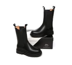 Women Black Ankle Boots Block Heel Leather Lining Sherry 9 Women Black Ankle Boots Block Heel Leather Lining Sherry -Shoe Store ugg boots women black ankle boots block heel leather lining sherry 2