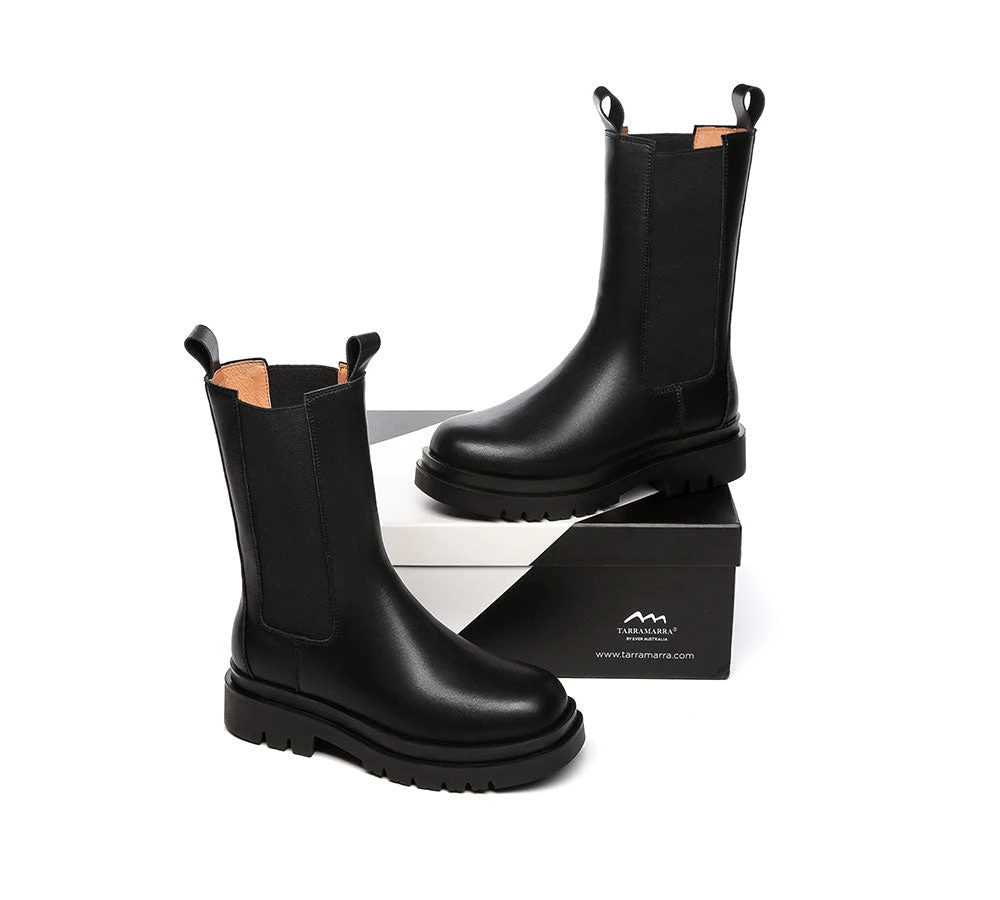 Women Black Ankle Boots Block Heel Leather Lining Sherry 5 Women Black Ankle Boots Block Heel Leather Lining Sherry - Image 3