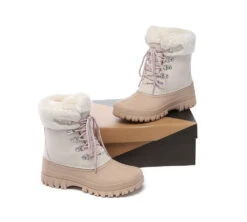 Women Snow Boots Chunky Lace-Up Waterproof Boots Natalia -Shoe Store ugg boots women chunky ski boots lace up natalia 12