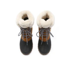 Women Snow Boots Chunky Lace-Up Waterproof Boots Natalia -Shoe Store ugg boots women chunky ski boots lace up natalia 9