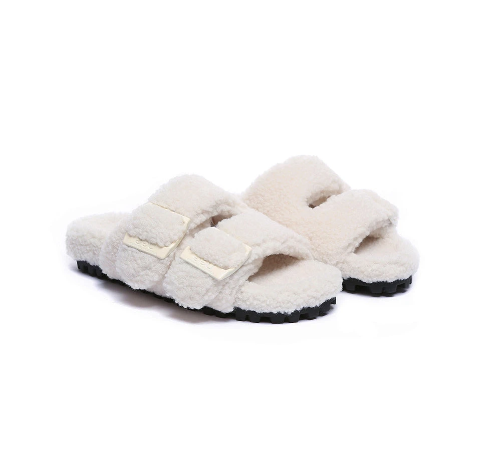 UGG Women Shearling Buckle Sandal Slides Jennie 4 UGG Women Shearling Buckle Sandal Slides Jennie - Image 2