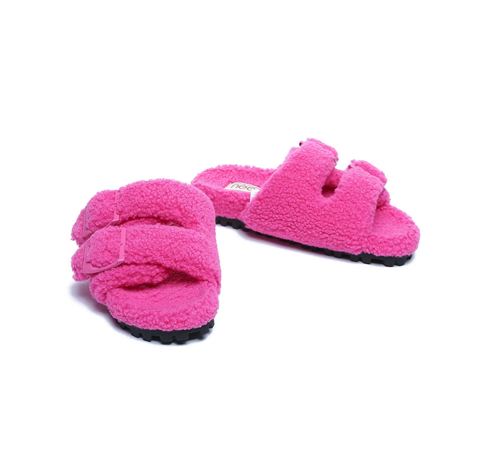 UGG Women Shearling Buckle Sandal Slides Jennie 22 UGG Women Shearling Buckle Sandal Slides Jennie - Image 20