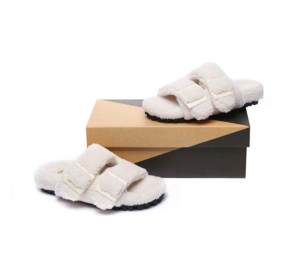 UGG Women Shearling Buckle Sandal Slides Jennie 6 UGG Women Shearling Buckle Sandal Slides Jennie - Image 4