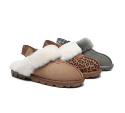 Sheepskin Wool Removable Strap Slingback Slippers Suzie