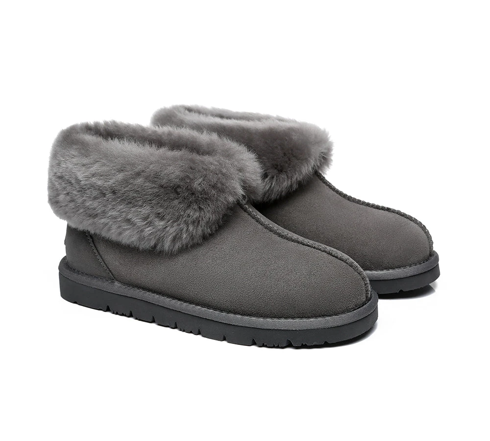 UGG Slippers Sheepskin Wool Collar Ankle Booties Mallow 16 UGG Slippers Sheepskin Wool Collar Ankle Booties Mallow - Image 14