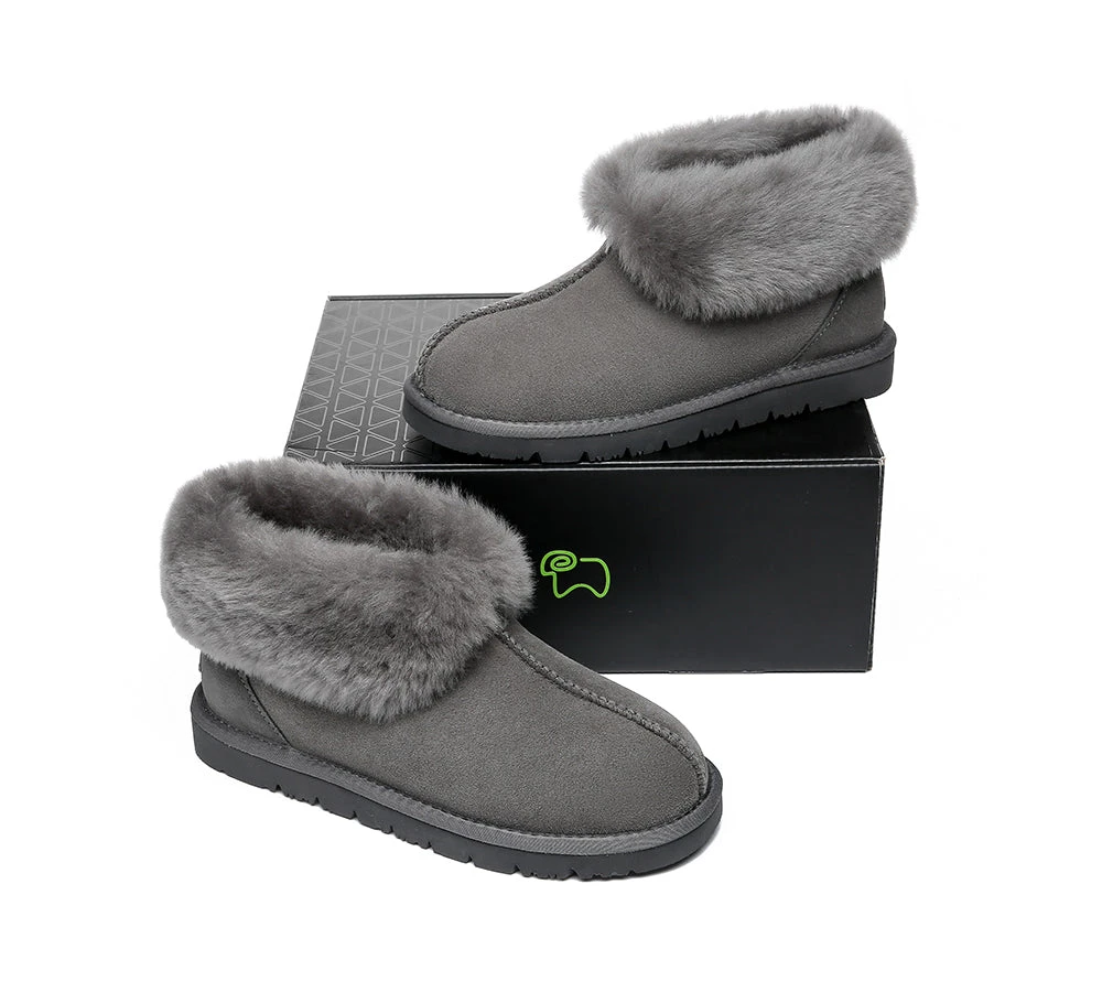 UGG Slippers Sheepskin Wool Collar Ankle Booties Mallow 18 UGG Slippers Sheepskin Wool Collar Ankle Booties Mallow - Image 16