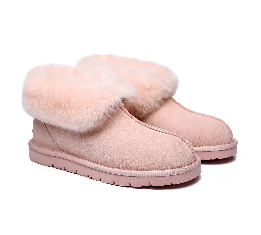 UGG Slippers Sheepskin Wool Collar Ankle Booties Mallow 4 UGG Slippers Sheepskin Wool Collar Ankle Booties Mallow - Image 2