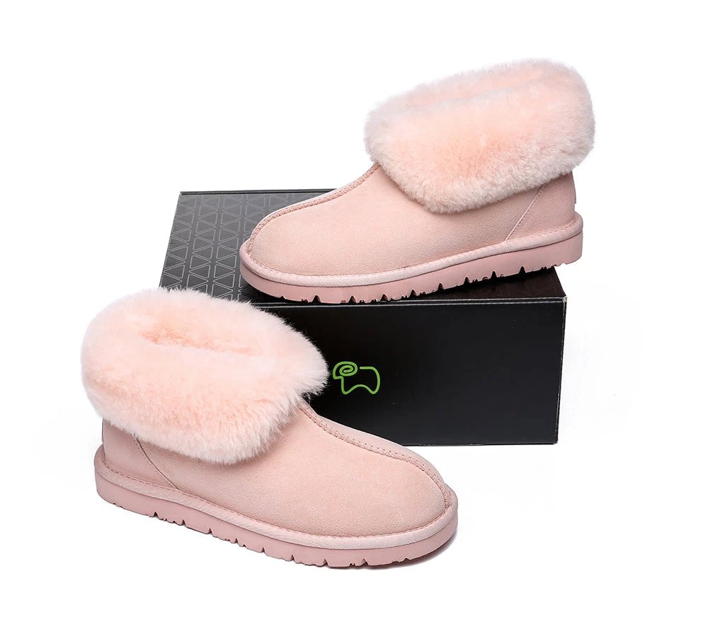 UGG Slippers Sheepskin Wool Collar Ankle Booties Mallow 6 UGG Slippers Sheepskin Wool Collar Ankle Booties Mallow - Image 4