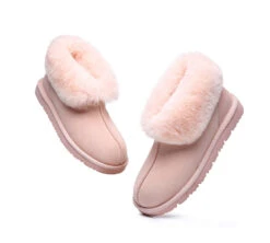 UGG Slippers Sheepskin Wool Collar Ankle Booties Mallow 26 UGG Slippers Sheepskin Wool Collar Ankle Booties Mallow -Shoe Store ugg slippers mallow sheepskin ankle slipper 6