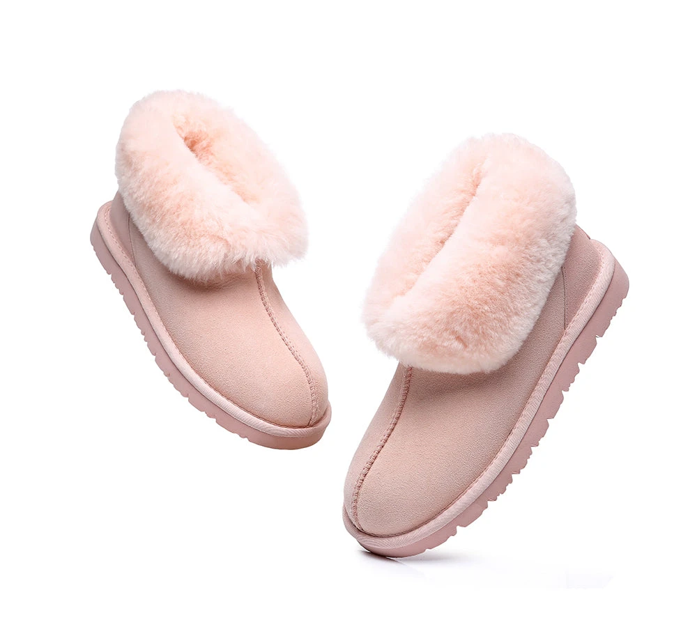 UGG Slippers Sheepskin Wool Collar Ankle Booties Mallow 7 UGG Slippers Sheepskin Wool Collar Ankle Booties Mallow - Image 5