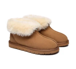 UGG Slippers Sheepskin Wool Collar Ankle Booties Mallow 29 UGG Slippers Sheepskin Wool Collar Ankle Booties Mallow -Shoe Store ugg slippers mallow sheepskin ankle slipper 8