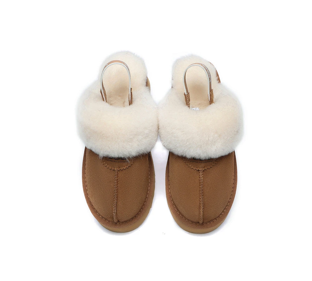 UGG Slipper Women Sheepskin Wool Removable Strap Slingback Waffle Platform Sandals 10 UGG Slipper Women Sheepskin Wool Removable Strap Slingback Waffle Platform Sandals - Image 8