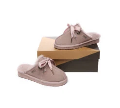 UGG Slippers Women Sheepskin Wool Adjustable Ribbon Slippers Nonslip Ruby 30 UGG Slippers Women Sheepskin Wool Adjustable Ribbon Slippers Nonslip Ruby -Shoe Store ugg slippers ugg slippers women sheepskin wool ribbon bow ruby 12