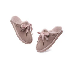UGG Slippers Women Sheepskin Wool Adjustable Ribbon Slippers Nonslip Ruby 31 UGG Slippers Women Sheepskin Wool Adjustable Ribbon Slippers Nonslip Ruby -Shoe Store ugg slippers ugg slippers women sheepskin wool ribbon bow ruby 13