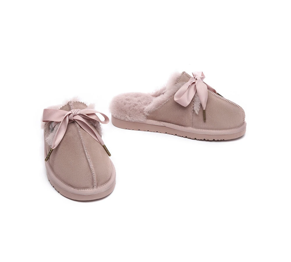 UGG Slippers Women Sheepskin Wool Adjustable Ribbon Slippers Nonslip Ruby 16 UGG Slippers Women Sheepskin Wool Adjustable Ribbon Slippers Nonslip Ruby - Image 14